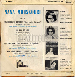 [Pochette de Ses baisers me grisaient - 15me srie (Nana MOUSKOURI) - verso]