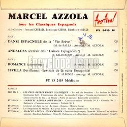 [Pochette de Les classiques espagnols (Marcel AZZOLA) - verso]