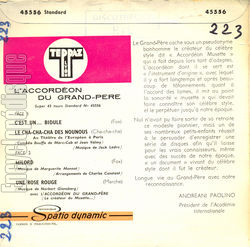 [Pochette de C’est un bidule (L’ACCORDON DU GRAND-PRE) - verso]