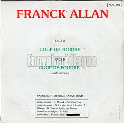 [Pochette de Coup de foudre (Franck ALLAN) - verso]