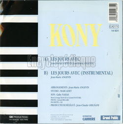 [Pochette de Les jours avec (KONY) - verso]