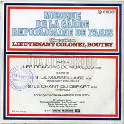 [Pochette de Musique de la garde rpublicaine de Paris "Les Dragons de Noailles" (MUSIQUE MILITAIRE) - verso]