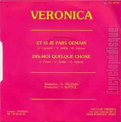 [Pochette de Et si je pars demain (VRONICA) - verso]