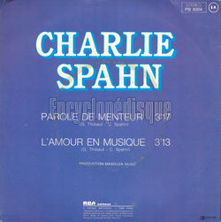 [Pochette de Parole de menteur (Charlie SPAHN) - verso]