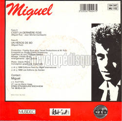 [Pochette de C’est la dernire fois (MIGUEL) - verso]