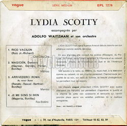 [Pochette de Lydia SCOTTY -  Rico vacilon  (Les FRANCOPHILES) - verso]