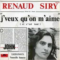[Pochette de J’veux qu’on m’aime (et c’est tout) (Renaud SIRY)]