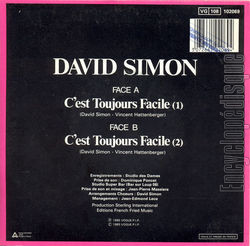 [Pochette de C’est toujours facile (David SIMON) - verso]