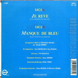[Pochette de Je rve (Rudy BEAULIEU) - verso]