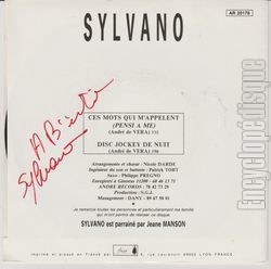 [Pochette de Ces mots qui m’appellent (SYLVANO (2)) - verso]