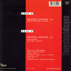 [Pochette de Devine, devine (Pierre GROSCOLAS) - verso]