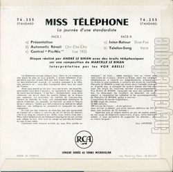 [Pochette de Miss Tlphone - La journe d’une standardiste (Les VOX ARELLI) - verso]