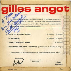 [Pochette de Les p’tit’s jeun’s filles (Gilles ANGOT) - verso]