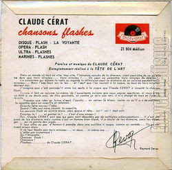 [Pochette de Chansons flashes (Claude CRAT) - verso]