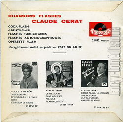 [Pochette de Chansons flashes (Claude CRAT) - verso]