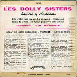 [Pochette de Elle s’tait fait couper les ch’veux (Les DOLLY SISTERS) - verso]