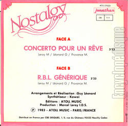 [Pochette de Concerto pour un rve (NOSTALGY) - verso]