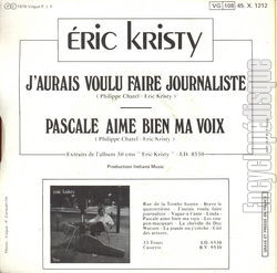 [Pochette de J’aurais voulu faire journaliste (ric KRISTY) - verso]