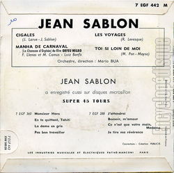 [Pochette de Cigales (Jean SABLON) - verso]