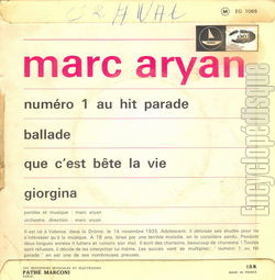 [Pochette de N1 au Hit Parade (Marc ARYAN) - verso]
