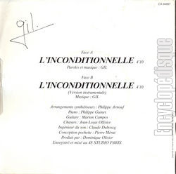 [Pochette de L’inconditionnelle (GIL) - verso]