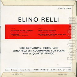 [Pochette de Te revoir dans l’ombre (Elino RELLI) - verso]