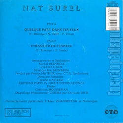 [Pochette de Quelque part dans tes yeux (Nat SUREL) - verso]