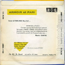 [Pochette de La mme Cri-cri (ARMOIR et PARI) - verso]