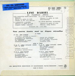 [Pochette de Les carottes sont re-cuites (Line DARIEL et SIMONS) - verso]
