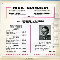 [Pochette de Pour vos mamans (Nina GRIMALDI) - verso]