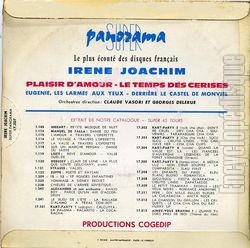 [Pochette de Plaisir d’amour (Irne JOACHIM) - verso]