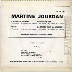 [Pochette de Les feuilles d’automne (Martine JOURDAN) - verso]