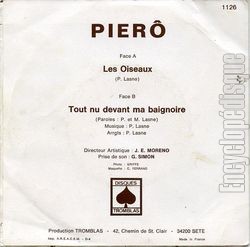 [Pochette de Les oiseaux (PIER (Pierre LASNE)) - verso]