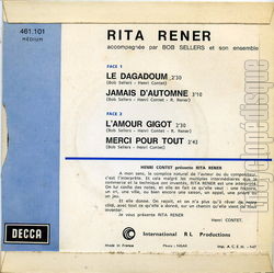 [Pochette de Le dagadoum (Rita RENER) - verso]