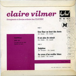 [Pochette de Une fleur au bout des dents (Claire VILMER) - verso]