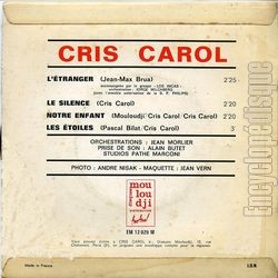 [Pochette de L’tranger (Cris CAROL) - verso]