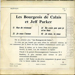 [Pochette de Rue de tristesse (Les BOURGEOIS DE CALAIS) - verso]