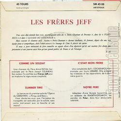 [Pochette de Comme un soldat (Les FRRES JEFF) - verso]