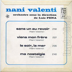 [Pochette de Sans un au revoir (Nani VALENTI) - verso]