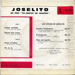 [Pochette de Le secret de Joslito (B.O.F.  Films ) - verso]
