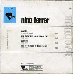 [Pochette de Agata (Nino FERRER) - verso]