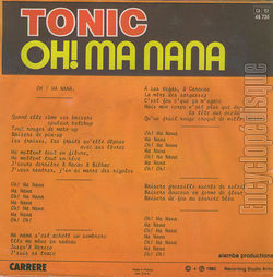[Pochette de Oh ! Ma nana (TONIC) - verso]
