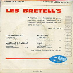 [Pochette de Lulu d’Honolulu (Honolulu Lulu) (Les BRETELL’S) - verso]