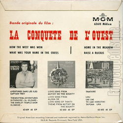 [Pochette de La Conqute de l’ouest (B.O.F.  Films ) - verso]