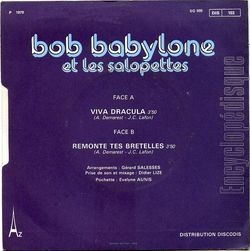 [Pochette de Viva Dracula (Bob BABYLONE ET LES SALOPETTES) - verso]