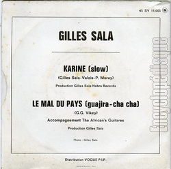 [Pochette de Karine (Gilles SALA) - verso]