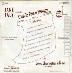 [Pochette de C’est la fte  maman (Jane TALY) - verso]