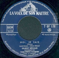[Pochette de Moi, je sais (Gilbert BCAUD)]