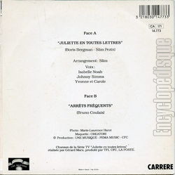 [Pochette de Juliette en toutes lettres (T.V. (Tlvision)) - verso]