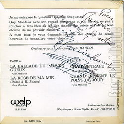 [Pochette de La ballade du pauvre gueux (Guy MONFAUR) - verso]